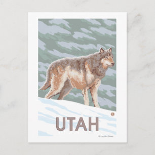 Carte Postale Loup gris StandingUtah
