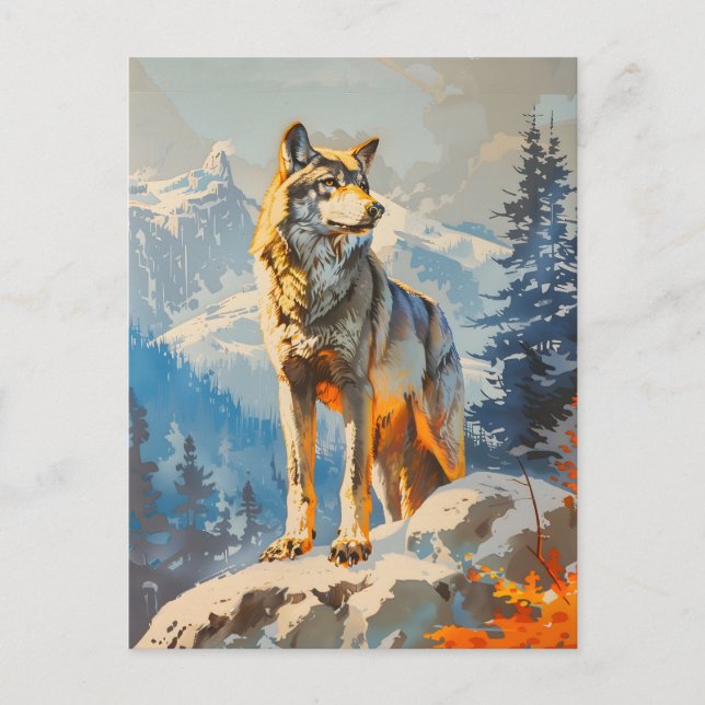 Carte Postale Loup majestueux (Devant)