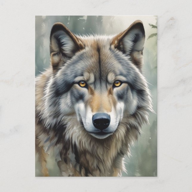 Carte Postale Loup solitaire Motivation Art Inspirationnel (Devant)