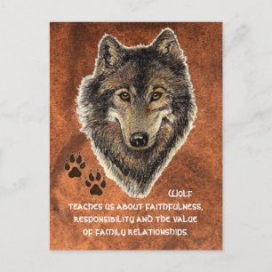 Carte Postale Loup, Totem animal loup, Guide de la nature