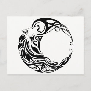 Carte Postale Loup tribal