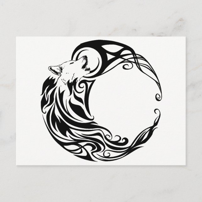 Carte Postale Loup tribal (Devant)