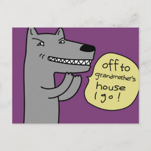 Carte Postale Loup (violet)