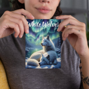 Carte Postale Loups blancs majestueux dans la neige