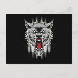 Carte Postale Loups de la forêt de loups Animaux sauvages Lune A