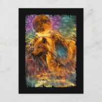 Loups hurlant vers la lune Nature Wolf