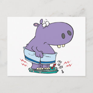 Carte Postale lourd hippo briser échelle régime humour