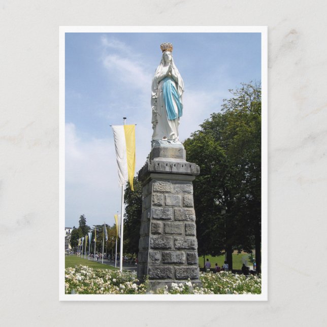 Carte Postale Lourdes - France - statue Sainte-Marie (Devant)