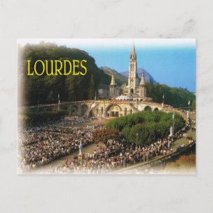 Carte Postale Lourdes, pèlerins en Carré Rosaire