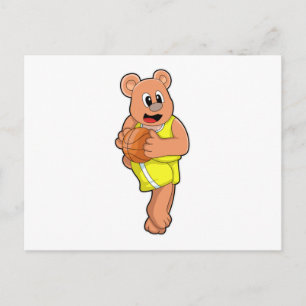 Carte Postale L'ours dans les sports de basket-ball
