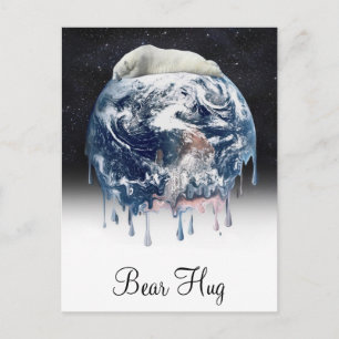 Carte Postale L'Ours de la Terre serré avec un texte