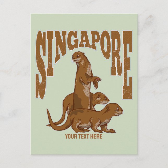 Carte Postale Loutres de mer de Singapour (Devant)