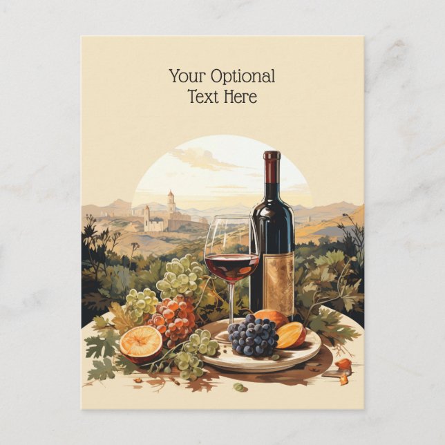 Carte Postale Louveur de vin de texte personnalisé (Devant)