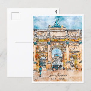 Carte Postale Louvre Paris France Travel Place Waterton