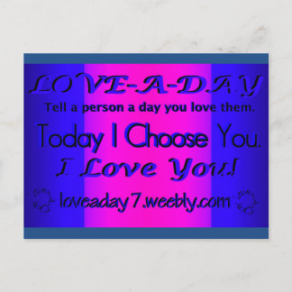 Carte Postale Love A Day Postcard Purple/Blue