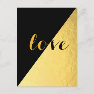 Carte Postale Love Black & Gold