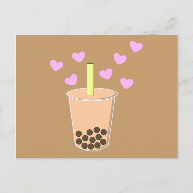 Carte Postale Love Bubble Tea (Devant)