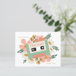 Carte Postale Love Cassette Valentine