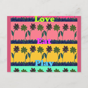 Carte Postale Love Eat Play Art Print