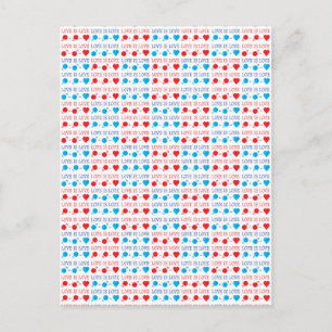 Carte Postale LOVE est une citation LOVE en rouge et bleu