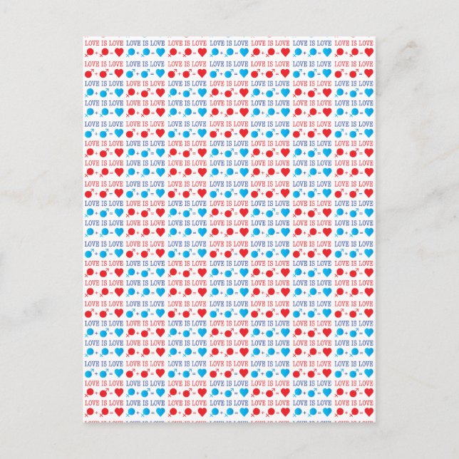 Carte Postale LOVE est une citation LOVE en rouge et bleu (Devant)