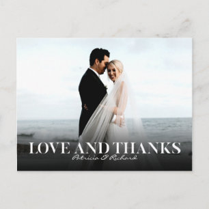 Carte Postale Love Et Remerciements Simple Mariage Remerciement