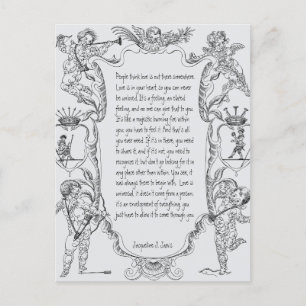 Carte Postale Love Expression Line Art Victorian Simple