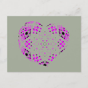 Carte Postale Love Heart Pink Text