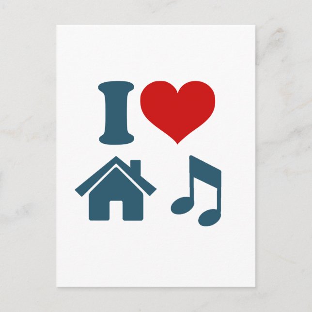 Carte Postale Love House Music (Devant)