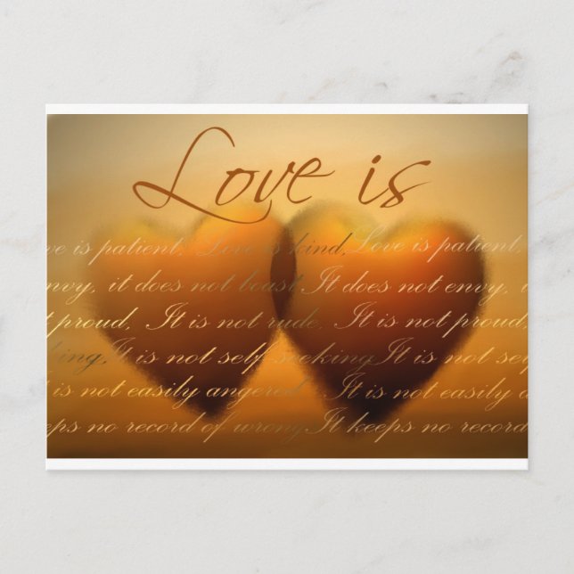 Carte Postale Love is patient; love is enfant (Devant)