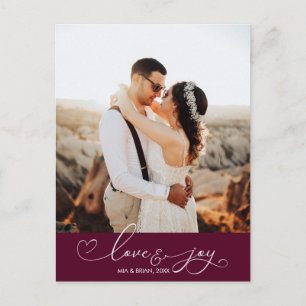 Carte Postale Love & Joy Typographie de Noël Photographie Cart