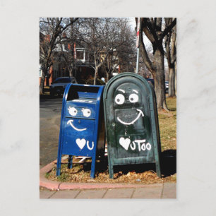 Carte Postale love mailboxes : je vous coeur