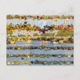 Carte Postale Love padlocks sur Pont de Solferino - Paris, Franc