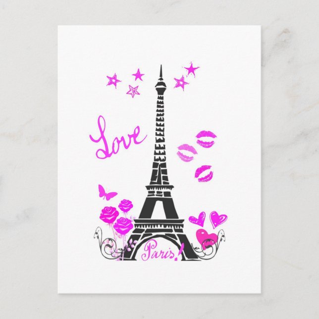 CARTE POSTALE LOVE PARIS EIFFEL TOUR IMPRIMER (Devant)