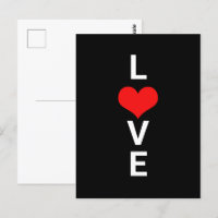 Love Red Heart mignon Saint Valentin Blanc Noir