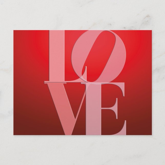 Carte Postale Love Romance Rouge rose (Devant)