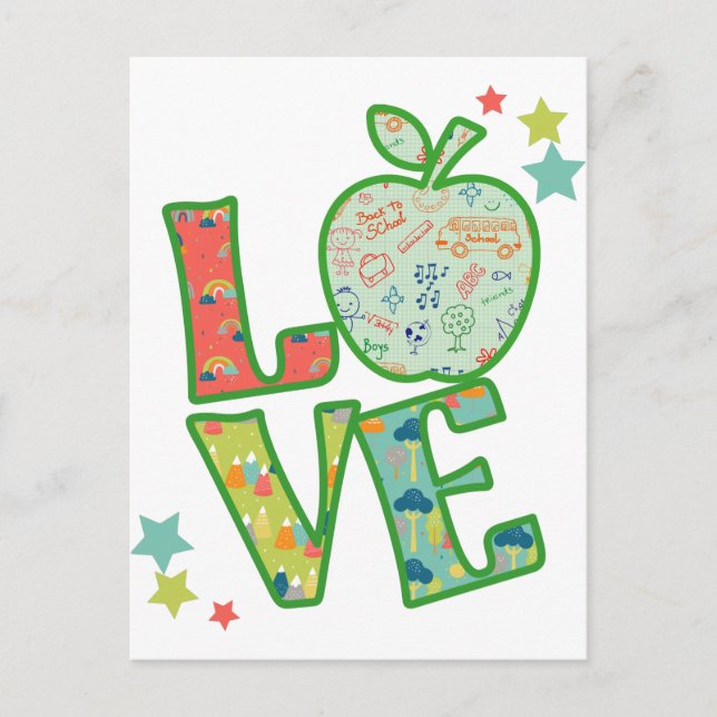 Carte Postale Love School Apple, Drake Back to School (Devant)