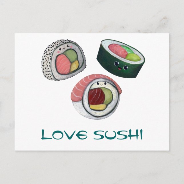 Carte Postale Love Sushi (Devant)