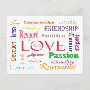 Carte Postale Love Synonyms par Shirley Taylor