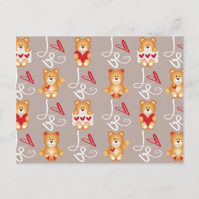 Carte Postale Love Teddy Bear (Devant)