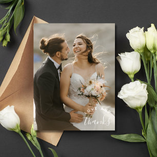 Carte Postale Love Thanks Simple Photo Mariage Merci