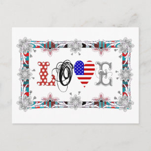 Carte Postale Love USA