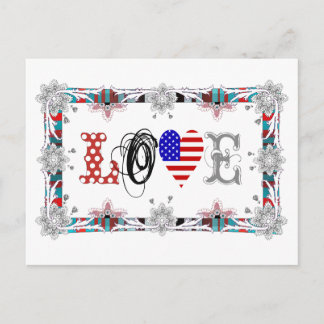 Carte Postale Love USA