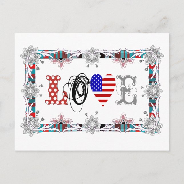 Carte Postale Love USA (Devant)