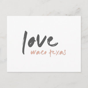Carte Postale Love Waco Texas   Moderne USA Travel City Style