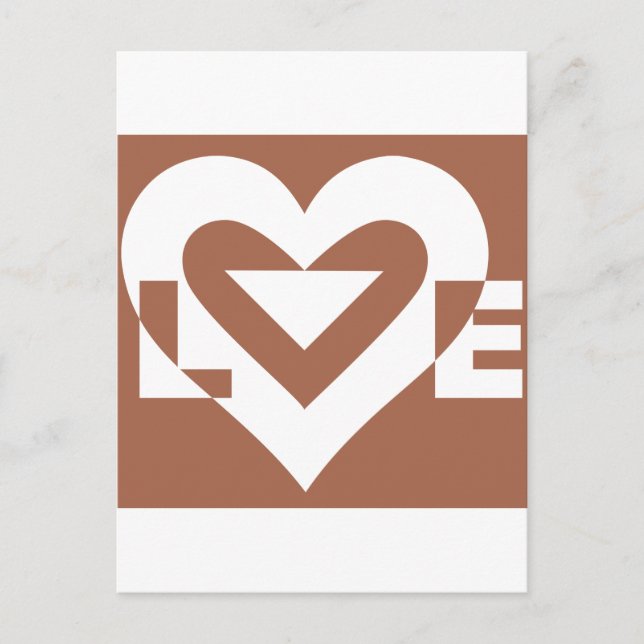 Carte Postale Love White sur Brown (Devant)