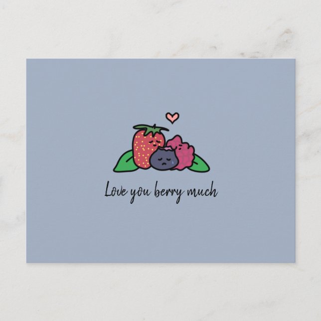 Carte postale "Love you berry beaucoup" (Devant)
