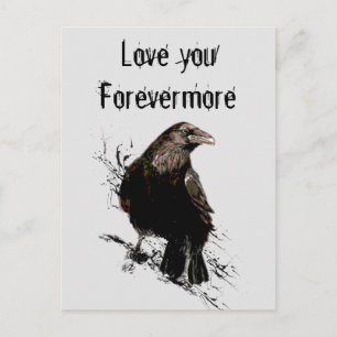 Carte Postale Love you Forevermore Fun Raven Citation