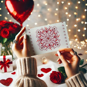 Carte Postale Love You manuscrit sans couture doodles valentine