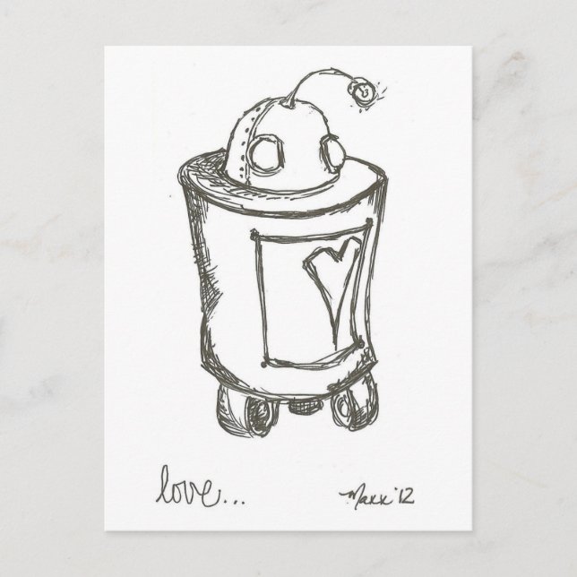 Carte postale Lovebot Robot Love (Devant)